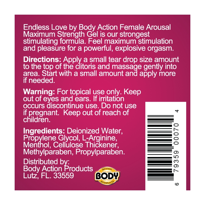 ENDLESS LOVE FEMALE AROUSA GEL (MAXIMUM) 0.5 OZ