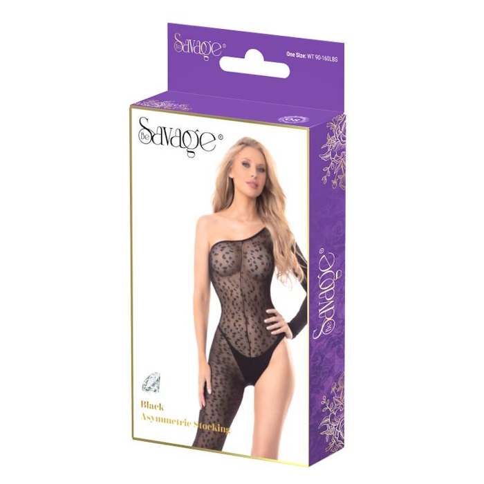 ASYMMETRIC STOCKING - BLACK