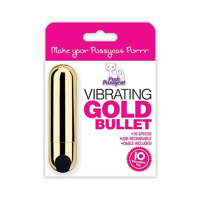 PINK PUSSYCAT VIBRATING BULLET - GOLD PINK PUSSYCAT VIBRATING BULLET - GOLD