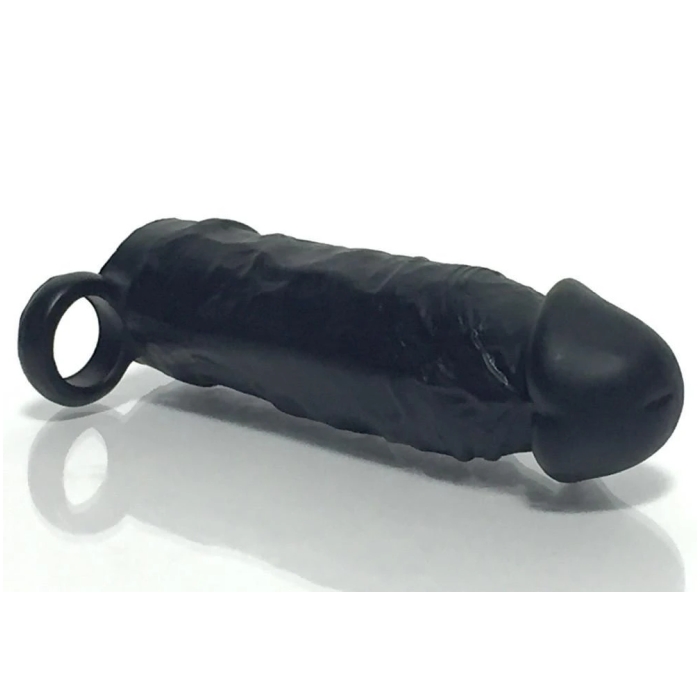 MEATY SILICONE COCK EXTENDER BLACK