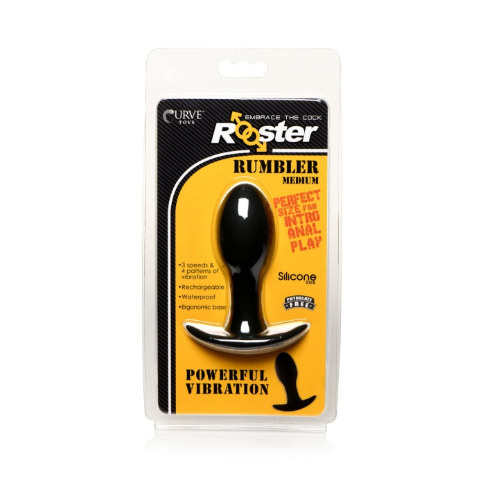 ROOSTER RUMBLER VIBRATING SILICONE ANAL PLUG - MEDIUM ROOSTER RUMBLER VIBRATING SILICONE ANAL PLUG - MEDIUM