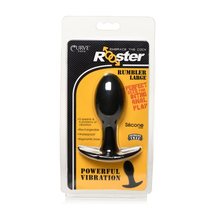 ROOSTER RUMBLER VIBRATING SILICONE ANAL PLUG - LARGE ROOSTER RUMBLER VIBRATING SILICONE ANAL PLUG - LARGE