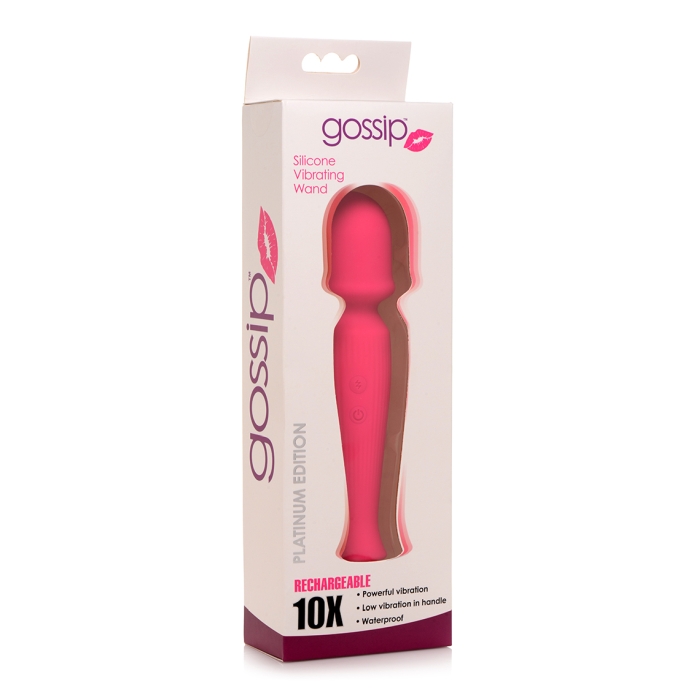 GOSSIP 10X SILICONE VIBRATING WAND - MAGENTA GOSSIP 10X SILICONE VIBRATING WAND - MAGENTA