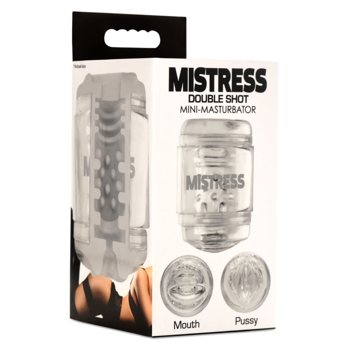 MASTURBATOR CLEAR MISTRESS DOUBLE SHOT MOUTH/PUSSY MIN MASTURBATOR CLEAR MISTRESS DOUBLE SHOT MOUTH/PUSSY MIN