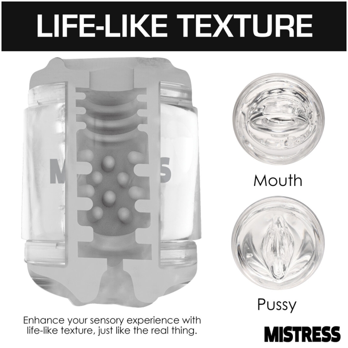 MASTURBATOR CLEAR MISTRESS DOUBLE SHOT MOUTH/PUSSY MIN
