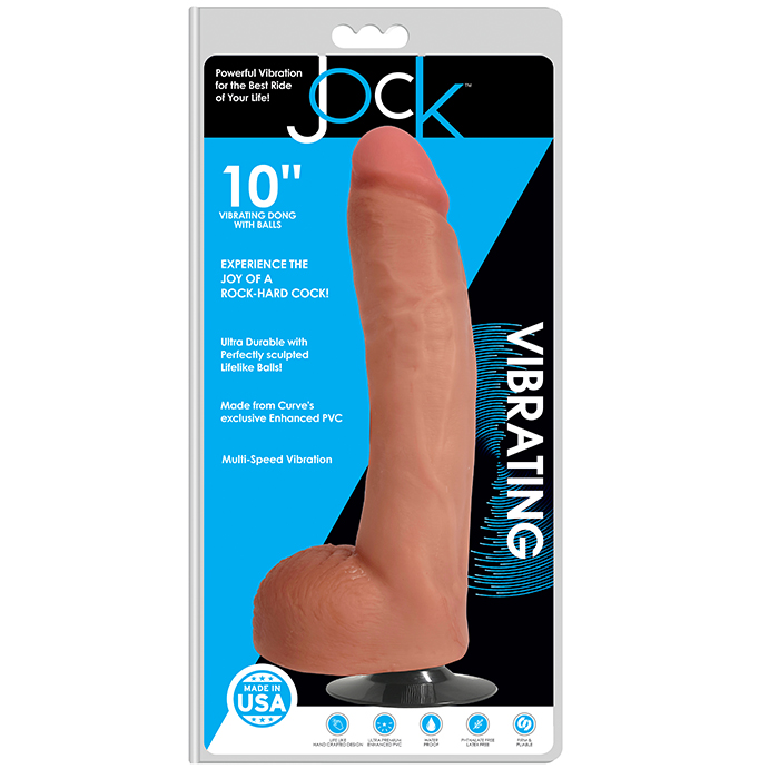 JOCK 10" VIBRATING DONG WITH BALLS - VANILLA JOCK 10" VIBRATING DONG WITH BALLS - VANILLA