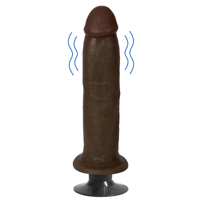 JOCK 8" VIBRATING DILDO NO BALLS CHOCOLATE