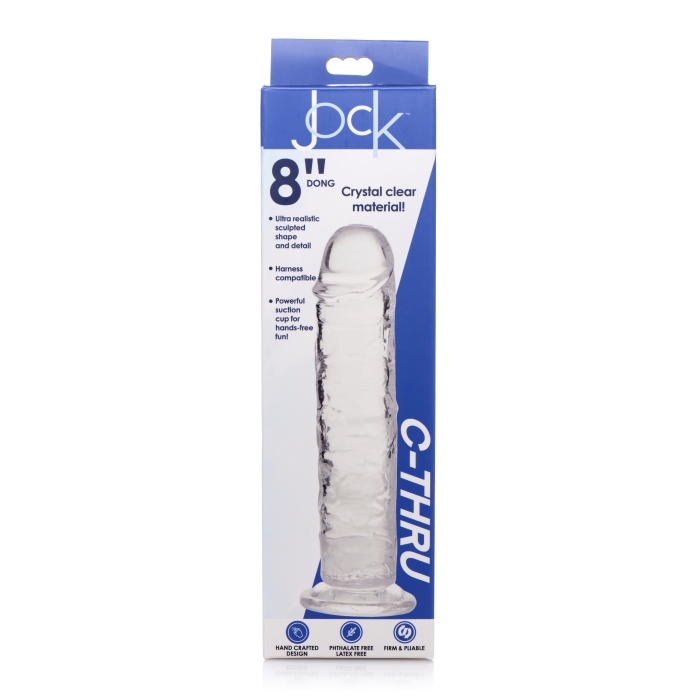 JOCK C-THRU SLIM 8" CLEAR TPE DILDO JOCK C-THRU SLIM 8" CLEAR TPE DILDO
