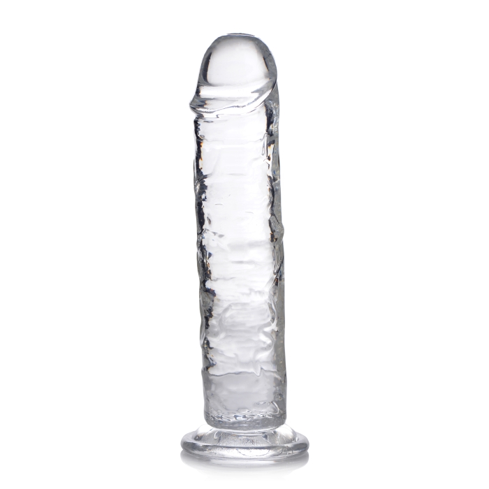 JOCK C-THRU SLIM 8" CLEAR TPE DILDO