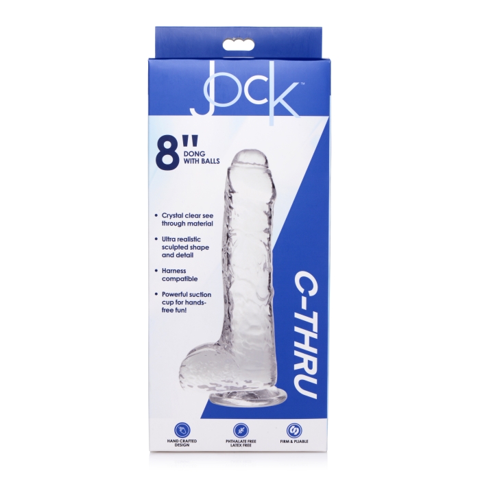 JOCK C-THRU SLIM 8" WITH BALLS CLEAR TPE DILDO JOCK C-THRU SLIM 8" WITH BALLS CLEAR TPE DILDO