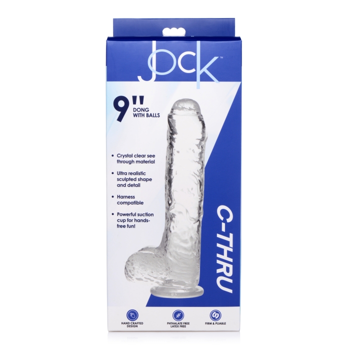 JOCK C-THRU SLIM 9" WITH BALLS CLEAR TPE DILDO JOCK C-THRU SLIM 9" WITH BALLS CLEAR TPE DILDO