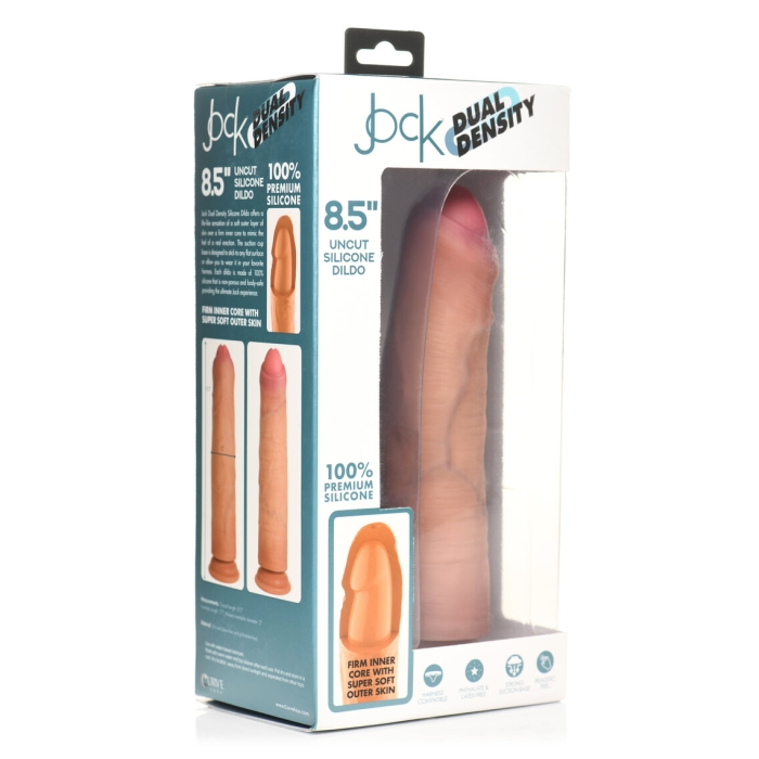 DILDO 8.5" LIGHT JOCK UNCUT DUAL DENSITY SILICONE DILDO 8.5" LIGHT JOCK UNCUT DUAL DENSITY SILICONE