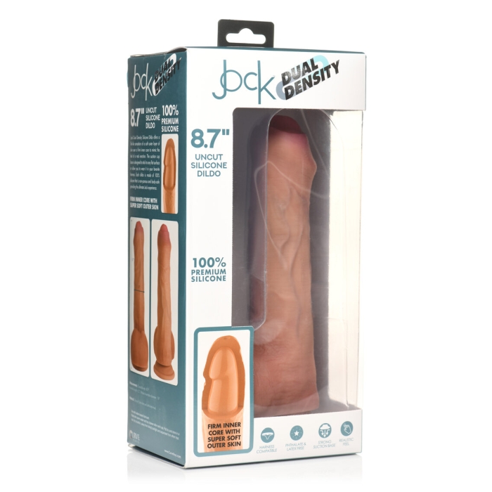 DILDO 8.7" LIGHT JOCK UNCUT DUAL DENSITY SLCNE W/ BALL DILDO 8.7" LIGHT JOCK UNCUT DUAL DENSITY SLCNE W/ BALL
