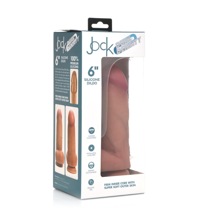 JOCK 6" DUAL DENSITY SILICONE DILDO W/ BALLS JOCK 6" DUAL DENSITY SILICONE DILDO W/ BALLS
