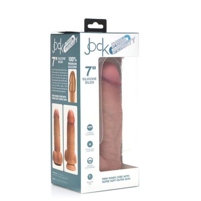 JOCK 7" DUAL DENSITY SILICONE DILDO W/ BALLS - LIGHT JOCK 7" DUAL DENSITY SILICONE DILDO W/ BALLS - LIGHT