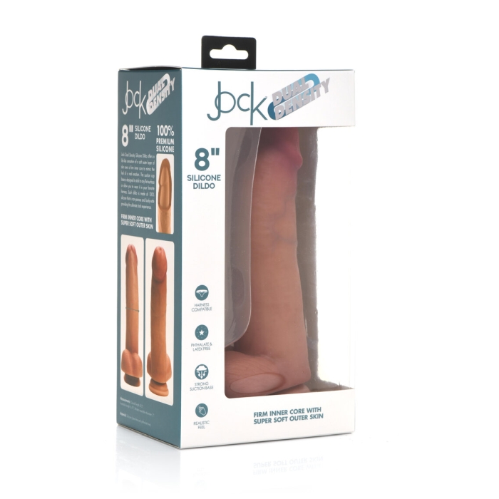 JOCK 8" DUAL DENSITY SILICONE DILDO W/ BALLS - LIGHT JOCK 8" DUAL DENSITY SILICONE DILDO W/ BALLS - LIGHT