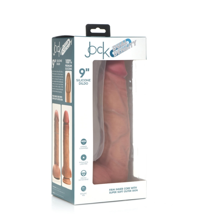 JOCK 9" DUAL DENSITY SILICONE DILDO W/ BALLS - LIGHT JOCK 9" DUAL DENSITY SILICONE DILDO W/ BALLS - LIGHT