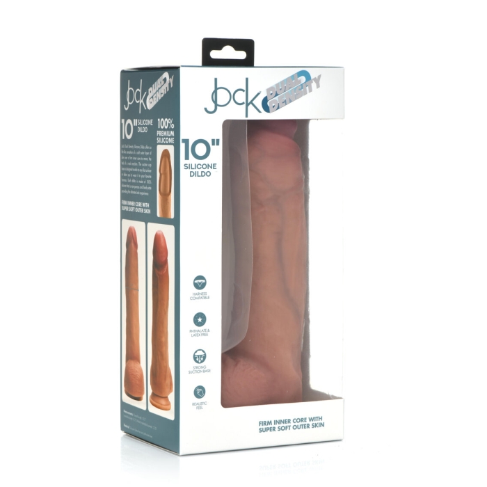 JOCK 10" DUAL DENSITY SILICONE DILDO W/ BALLS - LIGHT JOCK 10" DUAL DENSITY SILICONE DILDO W/ BALLS - LIGHT