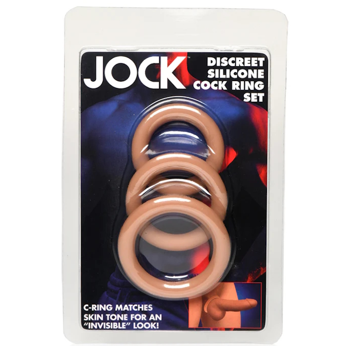 JOCK DISCREET SILICONE COCK RING SET - MEDIUM JOCK DISCREET SILICONE COCK RING SET - MEDIUM