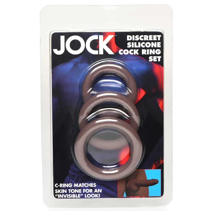 JOCK DISCREET SILICONE COCK RING SET - DARK JOCK DISCREET SILICONE COCK RING SET - DARK