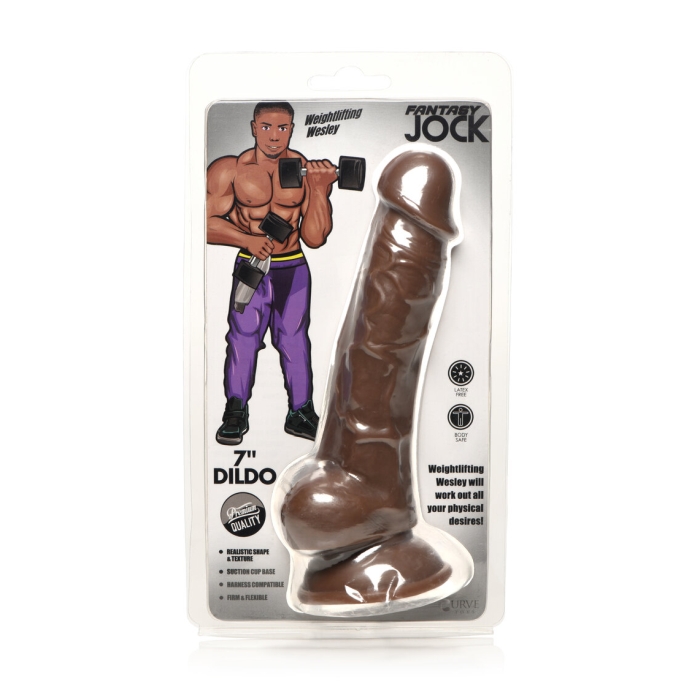DILDO W/ BALLS DARK 7" JOCKS WEIGHTLIFTING WESLEY DILDO W/ BALLS DARK 7" JOCKS WEIGHTLIFTING WESLEY