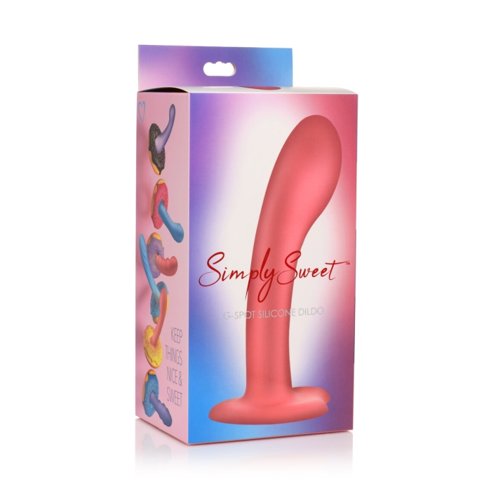 SIMPLY SWEET 7" G-SPOT SILICONE DILDO - PINK SIMPLY SWEET 7" G-SPOT SILICONE DILDO - PINK