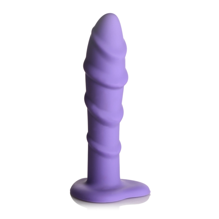 SIMPLY SWEET 7" SWIRL SILICONE DILDO - PURPLE