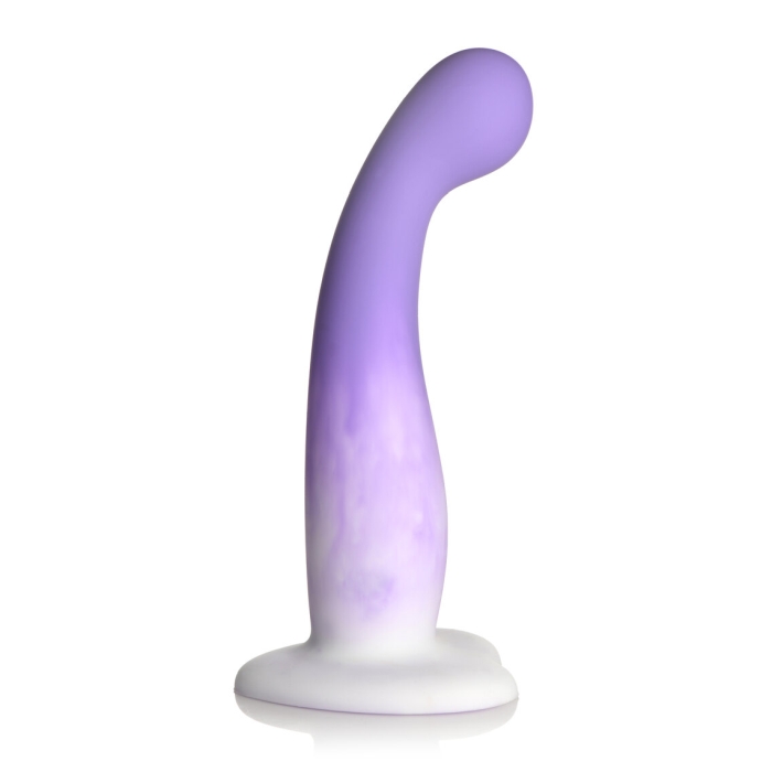 SIMPLY SWEET 7" SLIM G-SPOT SILICONE DILDO - PURPLE WHITE