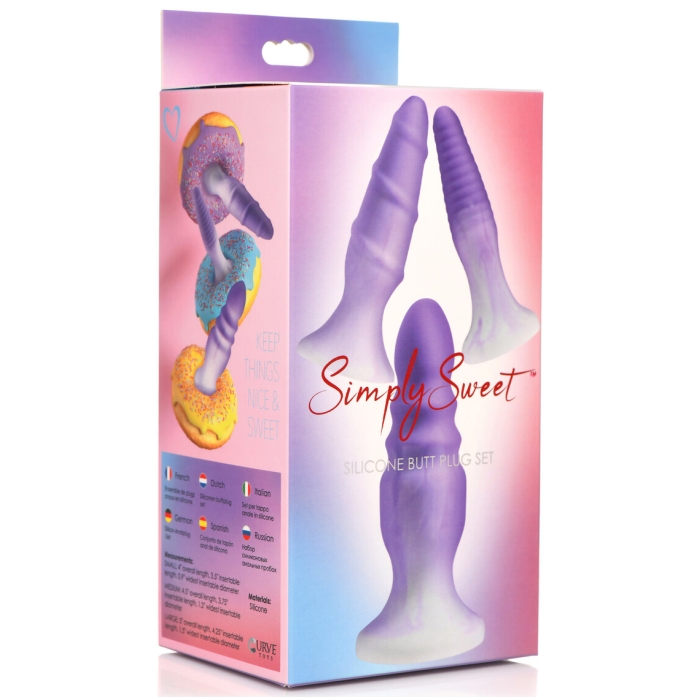 ANAL PLUG PURPLE SIMPLY SWEET SILICONE SET ANAL PLUG PURPLE SIMPLY SWEET SILICONE SET