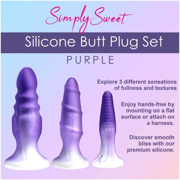 ANAL PLUG PURPLE SIMPLY SWEET SILICONE SET