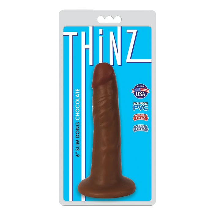 THINZ 6IN SLIM DONG - CHOCOLATE THINZ 6IN SLIM DONG - CHOCOLATE