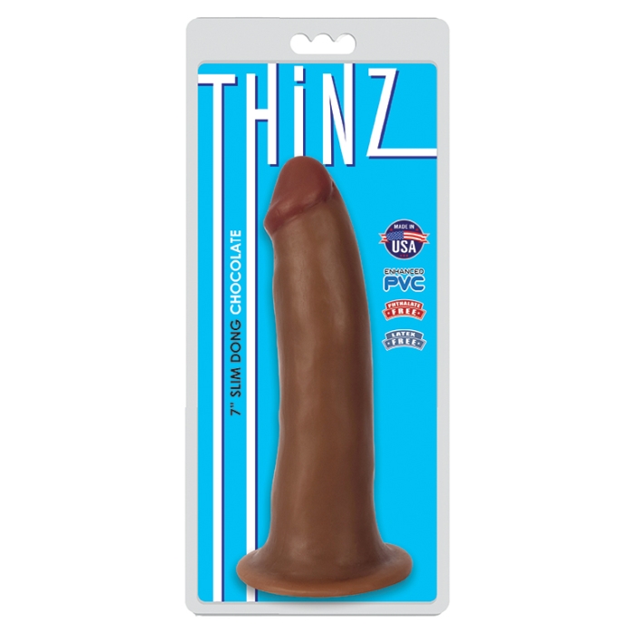 THINZ 7IN SLIM DONG - CHOCOLATE THINZ 7IN SLIM DONG - CHOCOLATE