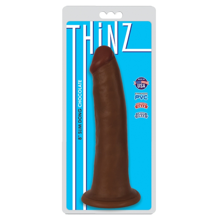 THINZ 8IN SLIM DONG - CHOCOLATE THINZ 8IN SLIM DONG - CHOCOLATE