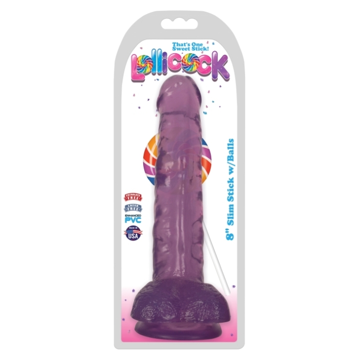 8IN SLIM STICK WITH BALLS - GRAPE ICE 8IN SLIM STICK WITH BALLS - GRAPE ICE
