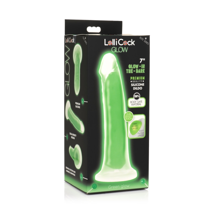 LOLLICOCK 7" GLOW-IN-THE-DARK SILICONE DILDO - GREEN LOLLICOCK 7" GLOW-IN-THE-DARK SILICONE DILDO - GREEN