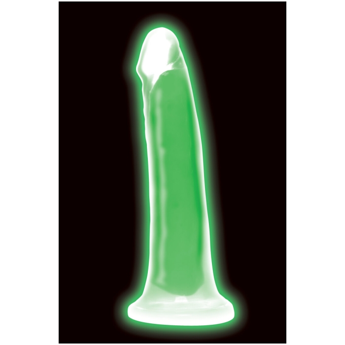 LOLLICOCK 7" GLOW-IN-THE-DARK SILICONE DILDO - GREEN