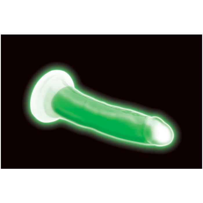 LOLLICOCK 7" GLOW-IN-THE-DARK SILICONE DILDO - GREEN