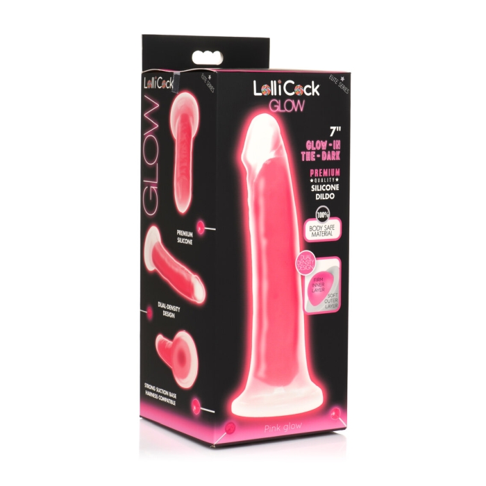 LOLLICOCK 7" GLOW-IN-THE-DARK SILICONE DILDO - PINK LOLLICOCK 7" GLOW-IN-THE-DARK SILICONE DILDO - PINK