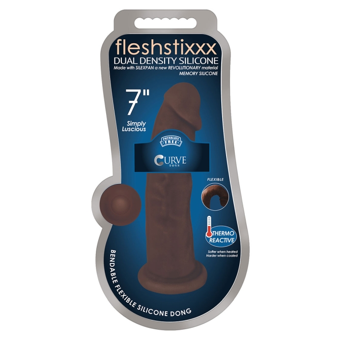 FLESHSTIXXX 7" SILICONE DONG NO BALLS - CHOCOLATE FLESHSTIXXX 7" SILICONE DONG NO BALLS - CHOCOLATE