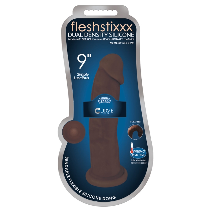 FLESHSTIXXX 9" SILICONE DONG NO BALLS - CHOCOLATE FLESHSTIXXX 9" SILICONE DONG NO BALLS - CHOCOLATE