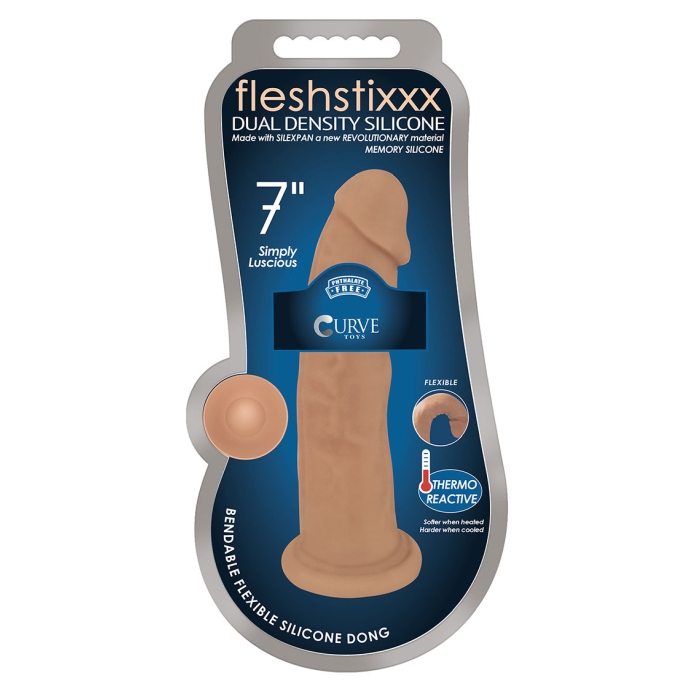 FLESHSTIXXX 7" SILICONE DONG NO BALLS - LATTE FLESHSTIXXX 7" SILICONE DONG NO BALLS - LATTE
