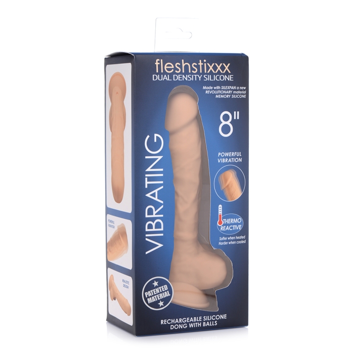 FLESHSTIXXX 8" VIBE SILICONE DILDO W/ BALLS FLESHSTIXXX 8" VIBE SILICONE DILDO W/ BALLS