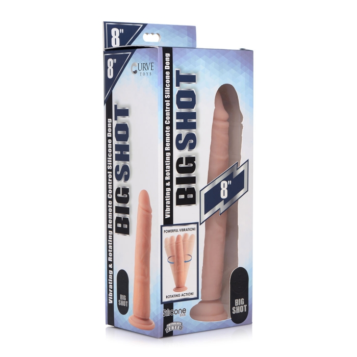 BIG SHOT 8" LIQUID SILICONE ROTATING DILDO W/OUT BALLS BIG SHOT 8" LIQUID SILICONE ROTATING DILDO W/OUT BALLS