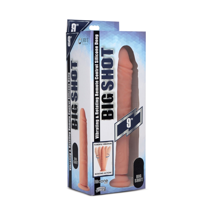 BIG SHOT 9" LIQUID SILICONE ROTATING DILDO W/OUT BALLS BIG SHOT 9" LIQUID SILICONE ROTATING DILDO W/OUT BALLS