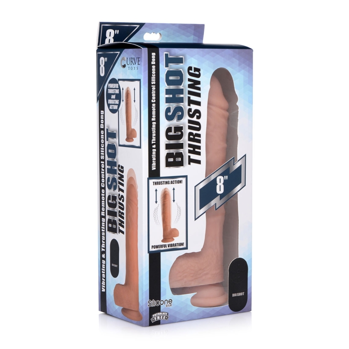 BIG SHOT 8" LIQUID SILICONE THRUSTING DILDO W/ BALLS BIG SHOT 8" LIQUID SILICONE THRUSTING DILDO W/ BALLS