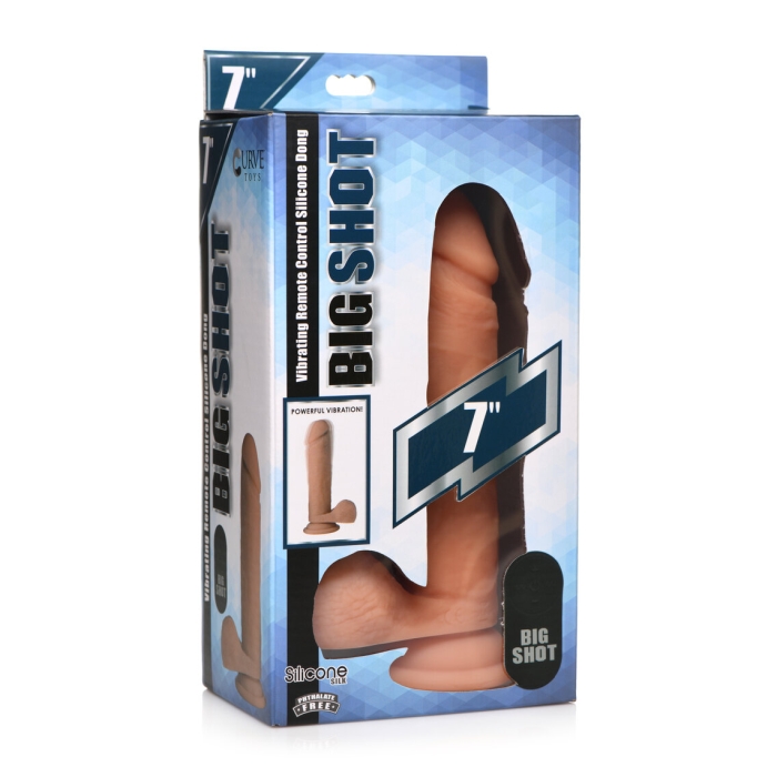 BIG SHOT 7" LIQUID SILICONE VIBE DILDO W/ BALLS BIG SHOT 7" LIQUID SILICONE VIBE DILDO W/ BALLS