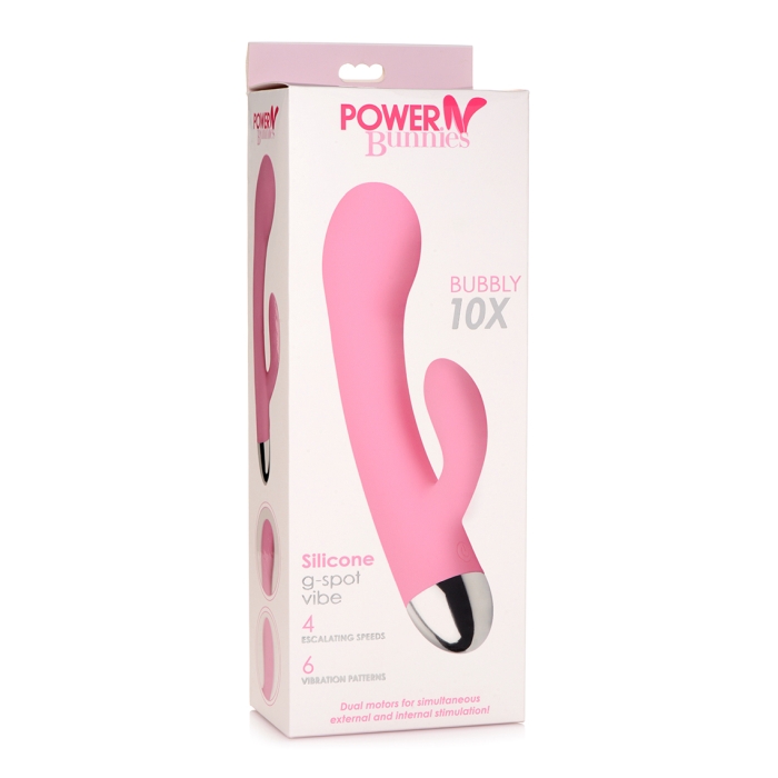POWER BUNNIES BUBBLY 10X RECHARGE SILICONE G-SPOT VIBE - PINK POWER BUNNIES BUBBLY 10X RECHARGE SILICONE G-SPOT VIBE - PINK