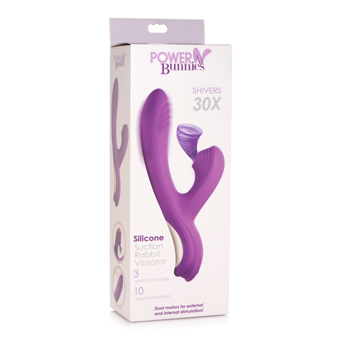 POWER BUNNIES SHIVERS 30X RECHARGE SUCTION VIBE - PURPLE POWER BUNNIES SHIVERS 30X RECHARGE SUCTION VIBE - PURPLE