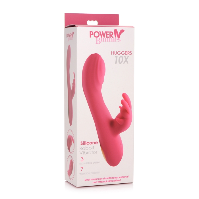 POWER BUNNIES HUGGERS 10X RECHARGE SILICONE RABBIT - PINK POWER BUNNIES HUGGERS 10X RECHARGE SILICONE RABBIT - PINK