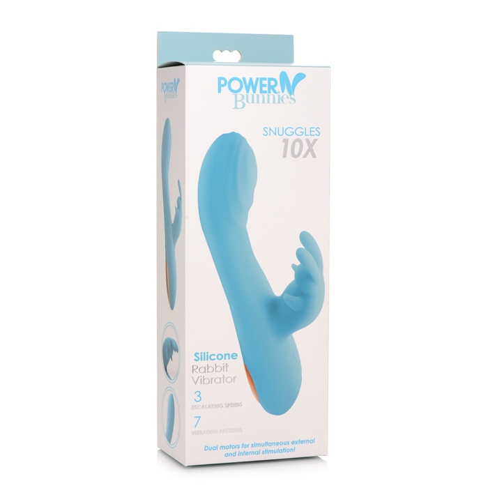 POWER BUNNIES SNUGGLES 10X RECHARGE SILICONE RABBIT - TEAL POWER BUNNIES SNUGGLES 10X RECHARGE SILICONE RABBIT - TEAL